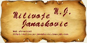 Milivoje Janašković vizit kartica